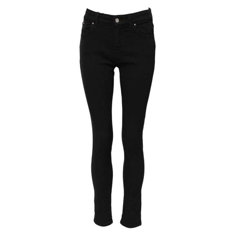 Dolce & Gabbana Black Cotton Mid Waist Skinny Denim Women's Jeans (Pre-Owned)